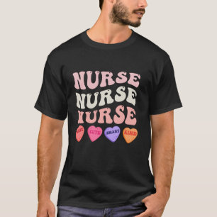 Valentine Retro groovy ER ICU NICU RN Nurses Women T-Shirt