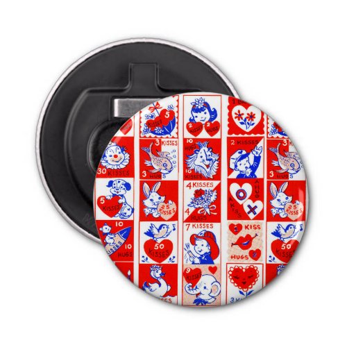 Valentine Retro Love Hugs Cute Pattern Bottle Opener