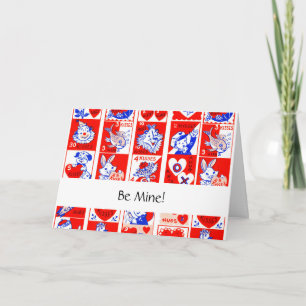 Valentine Retro Love Hugs Cute Pattern Card