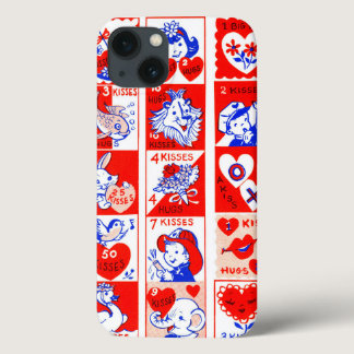 Valentine Retro Love Hugs Cute Pattern iPhone 13 Case