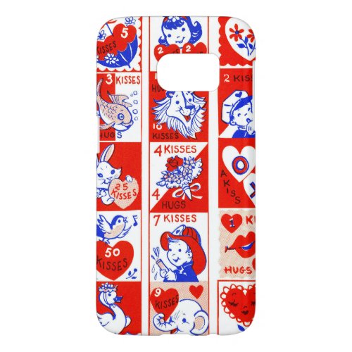 Valentine Retro Love Hugs Cute Pattern Samsung Galaxy S7 Case