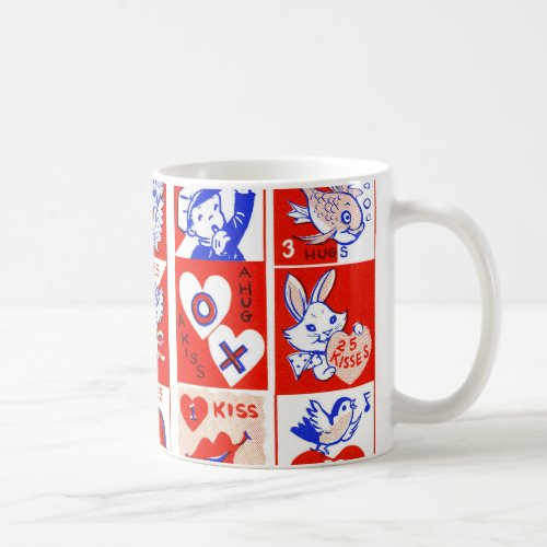 Valentine Retro Love Hugs Cute Pattern Coffee Mug