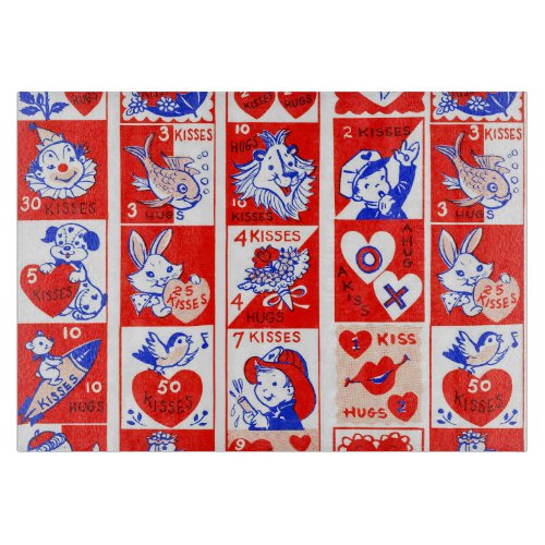 Valentine Retro Love Hugs Cute Pattern Cutting Board