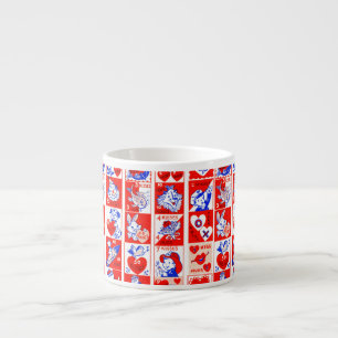 Valentine Retro Love Hugs Cute Pattern Espresso Cup
