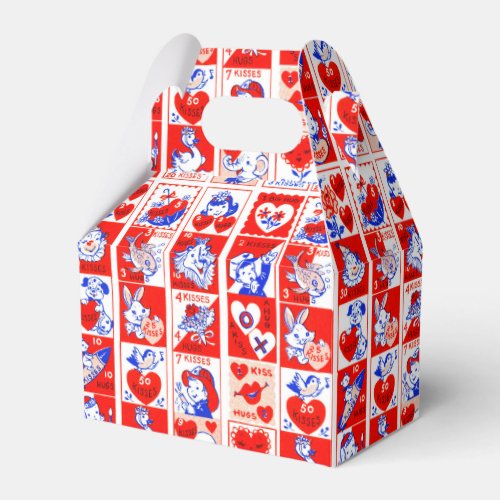 Valentine Retro Love Hugs Cute Pattern Favor Boxes