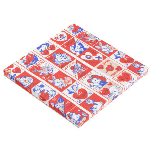 Valentine Retro Love Hugs Cute Pattern Gallery Wrap