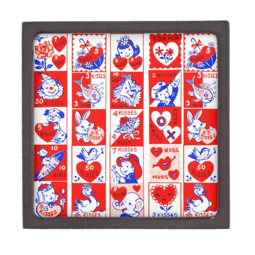 Valentine Retro Love Hugs Cute Pattern Gift Box