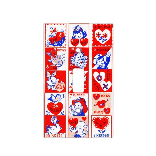 Valentine Retro Love Hugs Cute Pattern Light Switch Cover