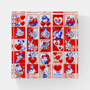 Valentine Retro Love Hugs Cute Pattern Paperweight