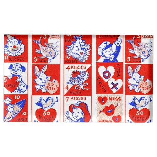 Valentine Retro Love Hugs Cute Pattern Place Card Holder