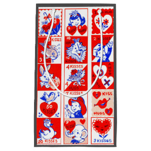 Valentine Retro Love Hugs Cute Pattern Small Gift Bag