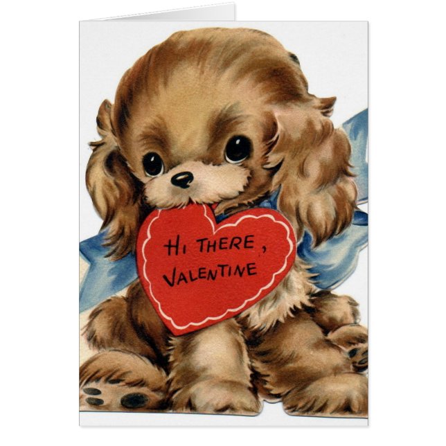 Valentine Retro Puppy Cards (Front)