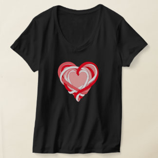 valentine ribbon heart t shirt design