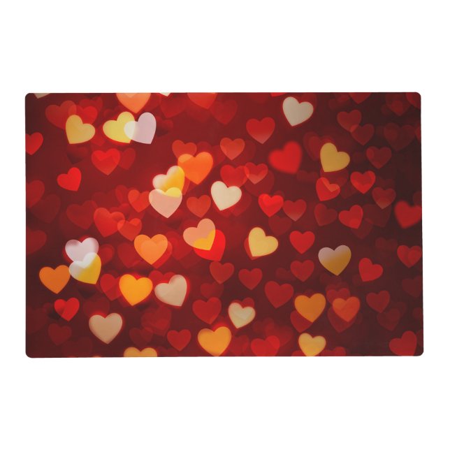 Valentine Romantic Love Hearts Placemat (Front)