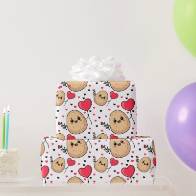 Valentine Romantic Potato Wrapping Paper