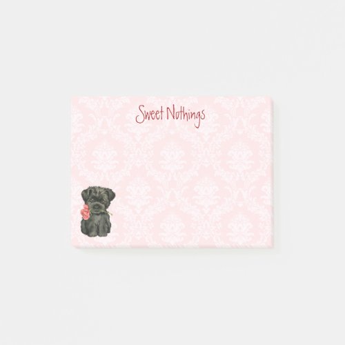 Valentine Rose Affenpinscher Post_it Notes