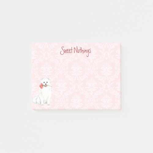 Valentine Rose American Eskimo Dog Post_it Notes