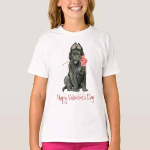 Valentine Rose Belgian Sheepdog T-Shirt