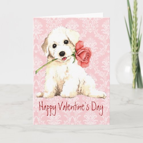Valentine Rose Bichon Holiday Card