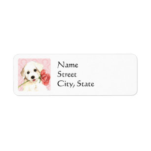 Valentine Rose Bichon Label