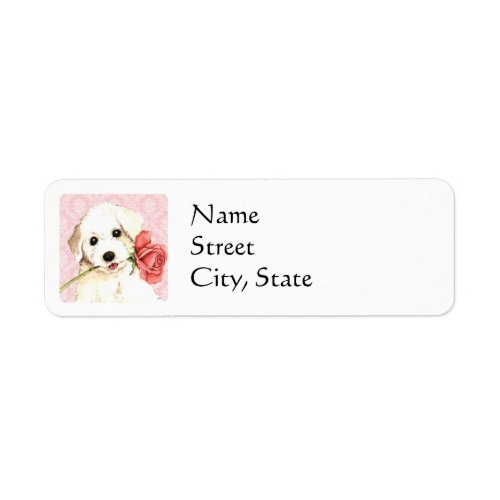 Valentine Rose Bichon Label