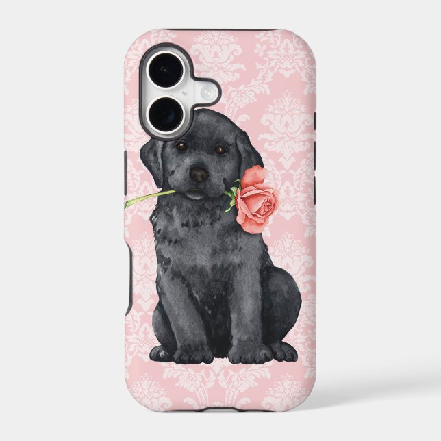 Valentine Rose Black Lab Iphone Case (Back)