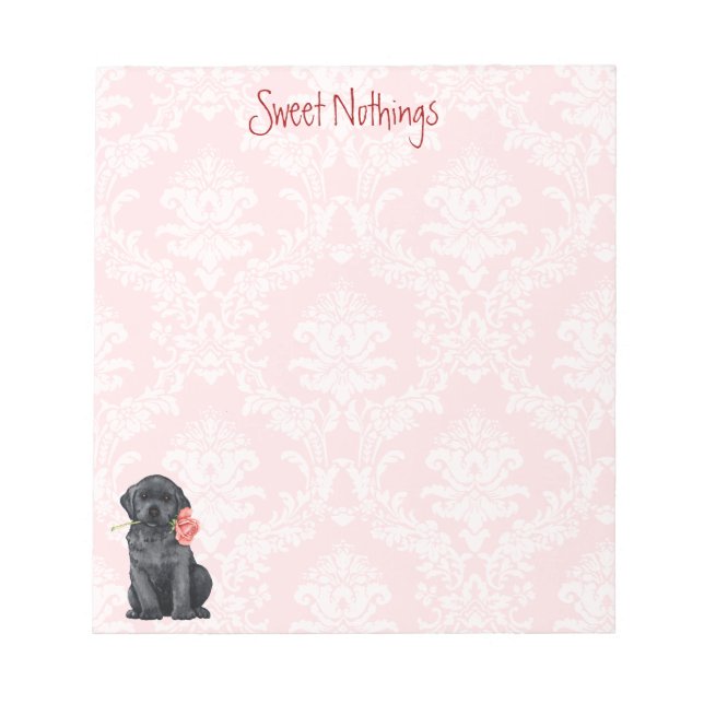 Valentine Rose Black Lab Notepad (Front)