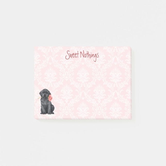 Valentine Rose Black Lab Post-it Notes (Front)