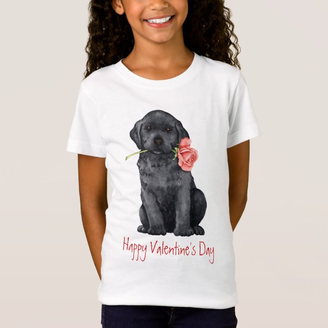 Valentine Rose Black Lab T-Shirt (Front)