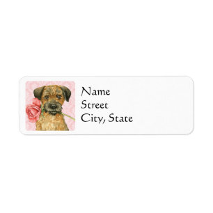 Valentine Rose Border Terrier Label