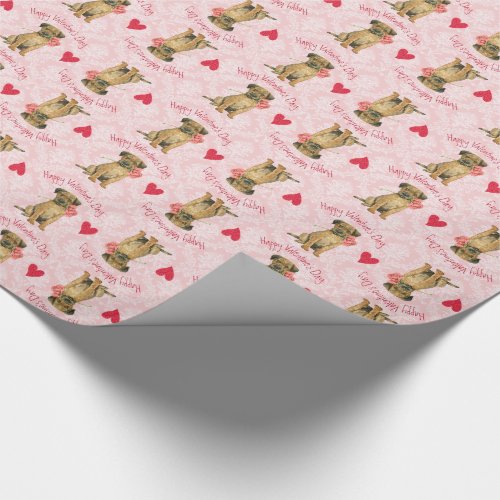 Valentine Rose Border Terrier Wrapping Paper