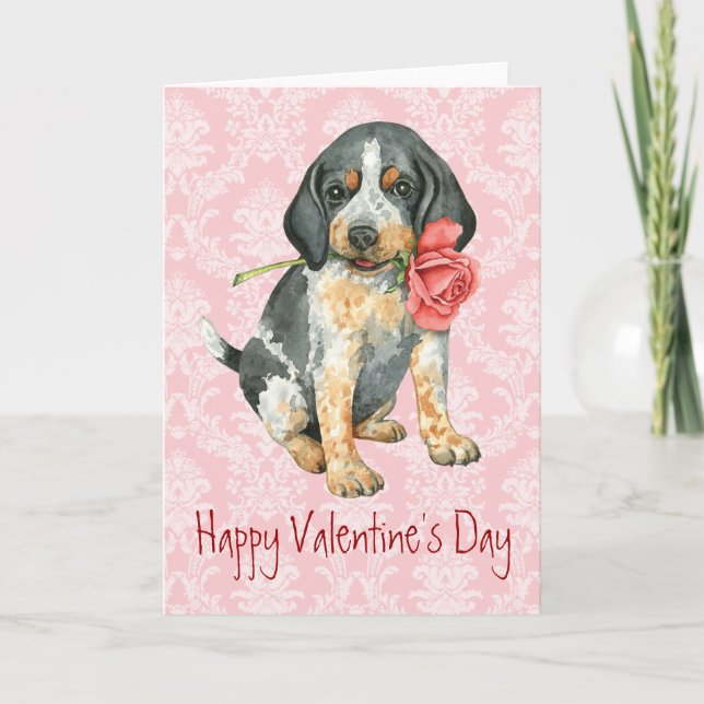 Valentine Rose Borzoi Holiday Card (Front)