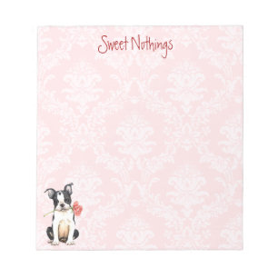 Valentine Rose Boston Terrier Notepad