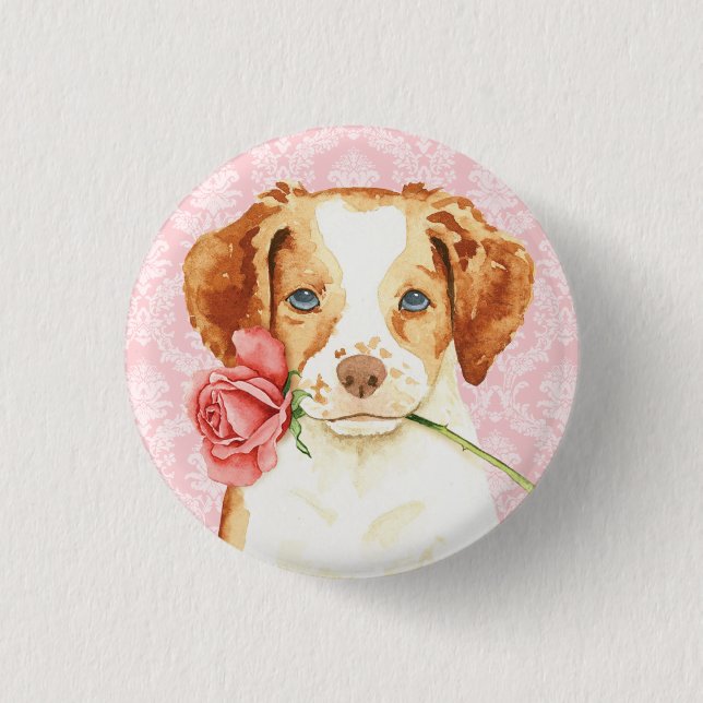 Valentine Rose Brittany Button (Front)