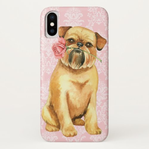 Valentine Rose Brussels Griffon iPhone X Case