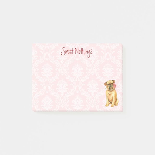 Valentine Rose Brussels Griffon Post-it Notes (Front)