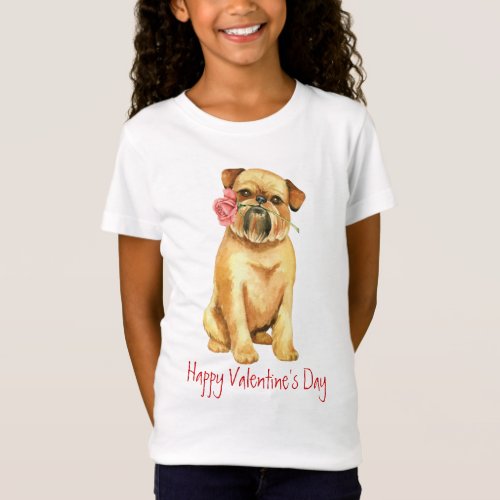 Valentine Rose Brussels Griffon T_Shirt