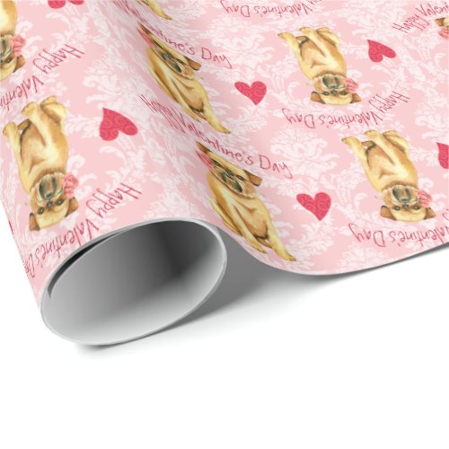 Valentine Rose Brussels Griffon Wrapping Paper