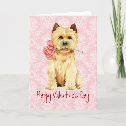 Valentine Rose Cairn Terrier Holiday Card