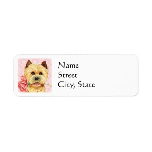Valentine Rose Cairn Terrier Label