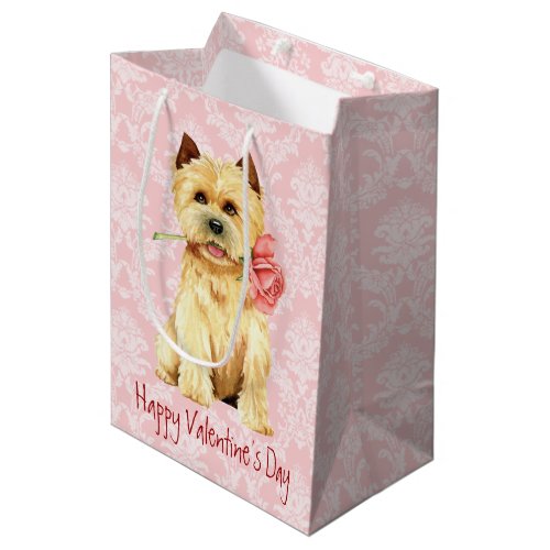 Valentine Rose Cairn Terrier Medium Gift Bag