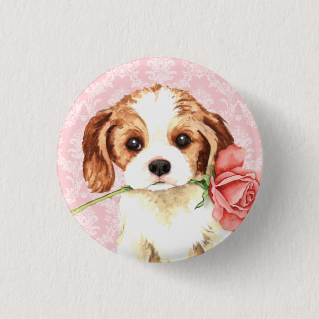 Valentine Rose Cavalier Button (Front)