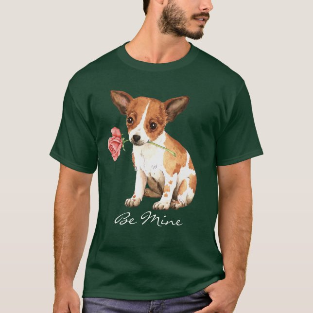 Valentine Rose Chihuahua T-Shirt (Front)