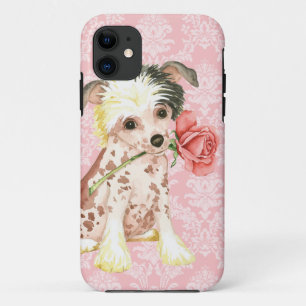 Valentine Rose Chinese Crested iPhone 11 Case