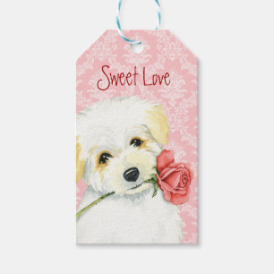 Valentine Rose Coton de Tulear Gift Tags