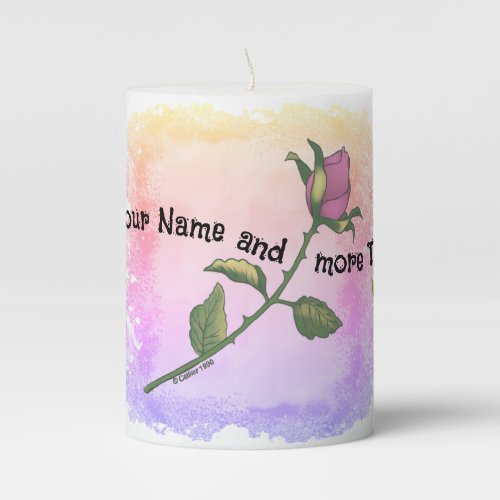 Valentine Rose custom name Pillar Candle