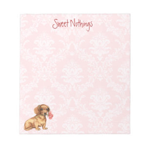 Valentine Rose Dachshund Notepad