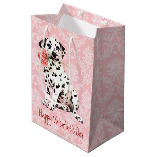 Valentine Rose Dalmatian Medium Gift Bag