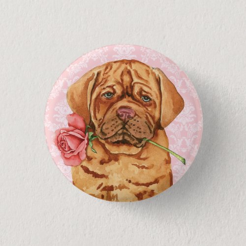Valentine Rose Dogue de Bordeaux Button