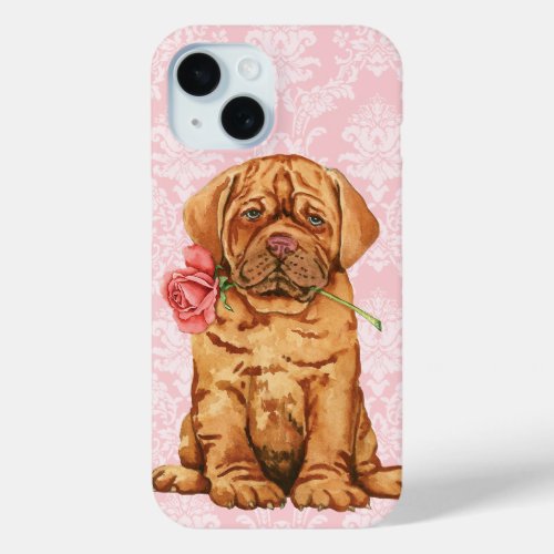 Valentine Rose Dogue de Bordeaux iPhone 15 Case